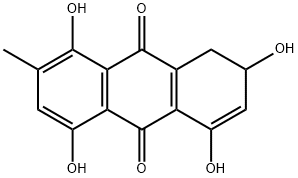 7,8-Dihydro-1,4,5,7-tetrahydroxy-2-methyl-9,10-anthraquinone Struktur