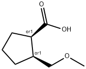 Cyclopentanecarboxylic acid, 2-(methoxymethyl)-, cis- (9CI) Struktur