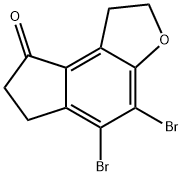 4,5-二溴-1,2,6,7-四氢-8H-茚并[5,4-B]呋喃-8-酮, 196597-77-0, 结构式