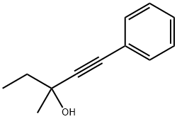 3-メチル-1-フェニル-1-ペンチン-3-オール 化学構造式