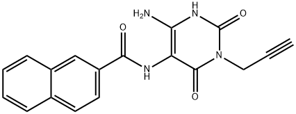 2-Naphthalenecarboxamide,  N-[4-amino-1,2,3,6-tetrahydro-2,6-dioxo-1-(2-propynyl)-5-pyrimidinyl]-  (9CI) Structure