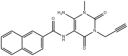 2-Naphthalenecarboxamide,  N-[6-amino-1,2,3,4-tetrahydro-1-methyl-2,4-dioxo-3-(2-propynyl)-5-pyrimidinyl]-  (9CI) Structure