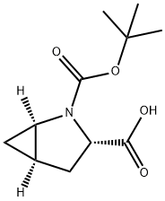 (1R,3S,5R)-2-(TERT-ブチルトキシカルボニル)-2-アザビシクロ[3.1.0]ヘキサン-3-カルボン酸 化学構造式