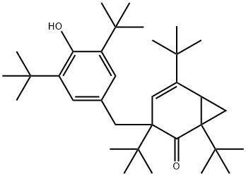 1,3,5-Tri-tert-butyl-3-(3,5-di-tert-butyl-4-hydroxybenzyl)norcaran-4-en-2-one,19719-71-2,结构式