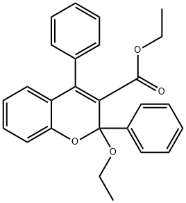 2-エトキシ-2,4-ジフェニル-2H-1-ベンゾピラン-3-カルボン酸エチル 化学構造式