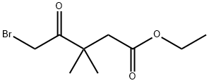 Δ-ブロモ-Β,Β-ジメチルレブリン酸エチル 化学構造式