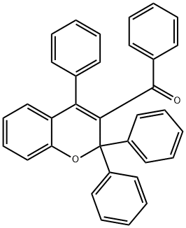 フェニル2,2,4-トリフェニル-2H-1-ベンゾピラン-3-イルケトン 化学構造式