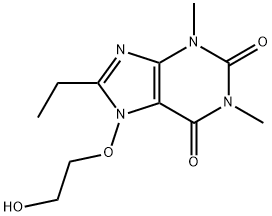 8-Ethyl-7-(2-hydroxyethoxy)theophylline,19729-82-9,结构式