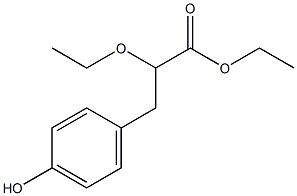 α-エトキシ-4-ヒドロキシベンゼンプロピオン酸エチル 化学構造式