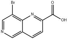 8-ブロモ-1,6-ナフチリジン-2-カルボン酸 化学構造式
