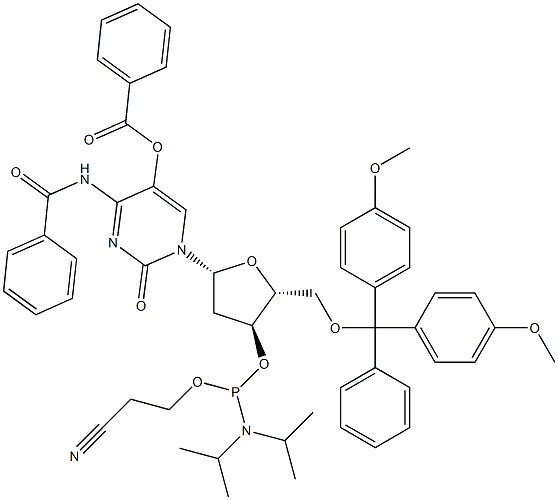 5-OBZ-DC(BZ) PHOSPHORAMIDITE 结构式