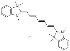 碘化-1,1ˊ,3,3,3ˊ,3ˊ-六甲基吲哚三羰花青,19764-96-6,结构式