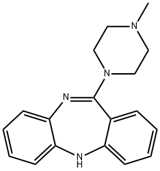 11-(4-メチルピペラジノ)-5H-ジベンゾ[b,e][1,4]ジアゼピン 化学構造式