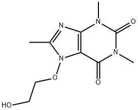 7-(beta-Hydroxyaethoxy)-8-methyltheophyllin [German],19774-85-7,结构式