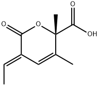 (S)-5-[(E)-Ethylidene]-5,6-dihydro-2,3-dimethyl-6-oxo-2H-pyran-2-carboxylic acid Structure