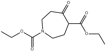 1H-Azepine-1,4-dicarboxylic acid, hexahydro-5-oxo-, 1,4-diethyl ester Struktur