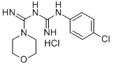 N-((p-Chlorophenyl)amidino)-4-morpholinecarboxamidine hydrochloride Struktur