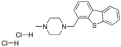 1-(dibenzothiophen-4-ylmethyl)-4-methyl-piperazine dihydrochloride 化学構造式