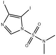 4,5-ジヨード-N,N-ジメチル-1H-イミダゾール-1-スルホンアミド 化学構造式
