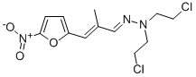 α-メチル-5-ニトロ-2-フランアクリルアルデヒドビス(2-クロロエチル)ヒドラゾン 化学構造式