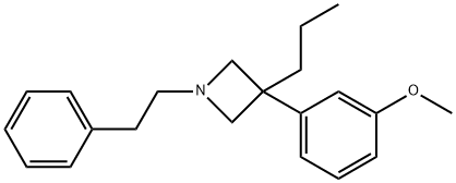 3-(m-メトキシフェニル)-1-フェネチル-3-プロピルアゼチジン 化学構造式