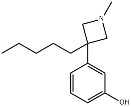 m-(1-Methyl-3-pentyl-3-azetidinyl)phenol 结构式