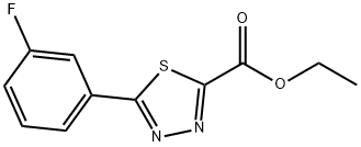 ethyl 5-(3-fluorophenyl)-1,3,4-thiadiazole-2-carboxylate 化学構造式