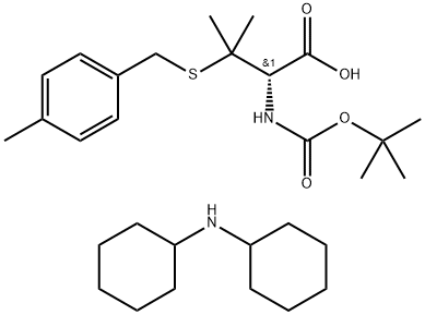 N-[叔丁氧羰基]-3-[[(4-甲基苯基)甲基]硫基]-D-缬氨酸二环己基铵盐,198470-36-9,结构式
