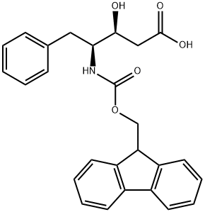 FMOC-(3S,4S)-4-AMINO-3-HYDROXY-5-PHENYL PENTANOIC ACID 化学構造式