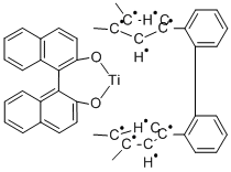 (R)-BIPHENYL-(3,4-DIMETHYL-1-CYCLOPENTADIENYL)-TITANIUM(IV)-(R)-1,1'-BINAPHTHYL-2 化学構造式