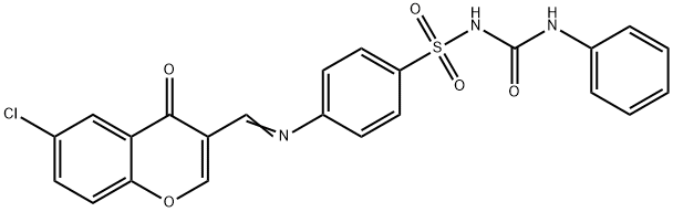 Benzenesulfonamide, 4-(((6-chloro-4-oxo-4H-1-benzopyran-3-yl)methylene )amino)-N-((phenylamino)carbonyl)-|