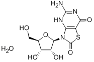 5-Amino-3-beta-D-ribofuranosylthiazolo[4,5-d]pyrimidine-2,7(3H,6H)-dione monohydrate Structure