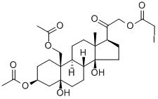 5-beta,14-beta-Pregnan-20-one, 3-beta,5,14,19,21-pentahydroxy-, 3,19-d iacetate 21-(iodoacetate),19886-64-7,结构式