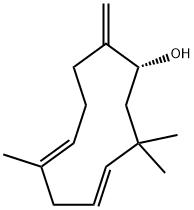 (1R,4E,7E)-3,3,7-Trimethyl-11-methylene-4,7-cycloundecadien-1-ol,19888-01-8,结构式