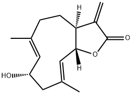 (3aS,6E,8S,10E,11aR)-3a,4,5,8,9,11a-Hexahydro-8-hydroxy-6,10-dimethyl-3-methylenecyclodeca[b]furan-2(3H)-one,19888-11-0,结构式