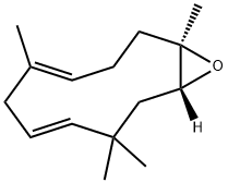 (1R,4E,7E,11R)-1,5,9,9-テトラメチル-12-オキサビシクロ[9.1.0]ドデカ-4,7-ジエン 化学構造式