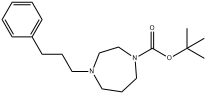 1-BOC-4(3-苯基丙基) 1,4-二氮杂环庚烷,198895-74-8,结构式