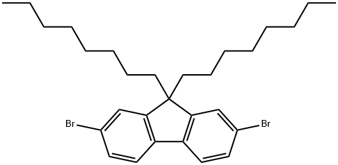 9,9-二辛基-2,7-二溴代芴,198964-46-4,结构式