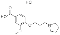 3-甲氧基-4-(3-(1-吡咯烷)丙氧基)苯甲酸盐酸盐, 199327-71-4, 结构式