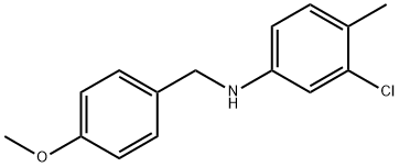 3-氯-N-(4-甲氧基苄基)-4-甲基苯胺, 199481-04-4, 结构式