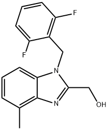 (1-((2,6-Difluorophenyl)methyl)-4-methylbenzimidazol-2-yl)methan-1-ol Struktur