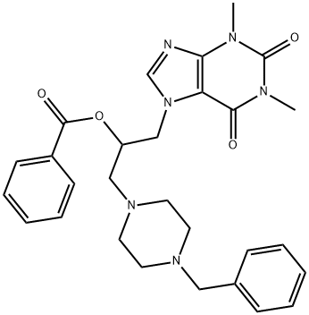 Theophylline, 7-(2-benzoyloxy-3-(4-benzyl-1-piperazinyl)propyl)- Structure