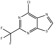 7-Chloro-5-(trifluoromethyl)[1,3]thiazolo[5,4-d]pyrimidine 化学構造式