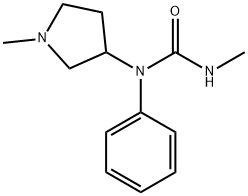 3-メチル-1-(1-メチル-3-ピロリジニル)-1-フェニル尿素 化学構造式