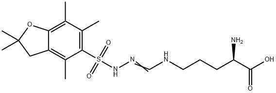 N5-[[[(2,3-Dihydro-2,2,4,6,7-pentamethyl-5-benzofuranyl)sulfonyl]amino]iminomethyl]-D-ornithine|N5-[[[(2,3-二氢-2,2,4,6,7-五甲基-5-苯并呋喃)磺酰]氨基]亚氨甲基]-D-鸟氨酸