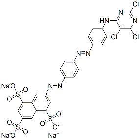 3-[[4-[[4-[(2,5,6-トリクロロ-4-ピリミジニル)アミノ]フェニル]アゾ]フェニル]アゾ]-1,5,7-ナフタレントリスルホン酸トリナトリウム 化学構造式