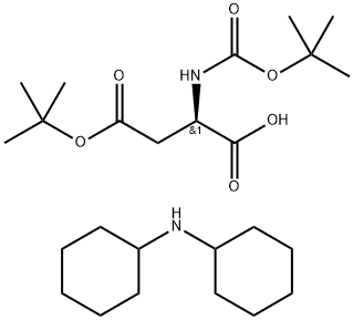 N-叔丁氧羰基-D-天冬氨酸-BETA-叔丁酯二环己胺盐, 200334-95-8, 结构式