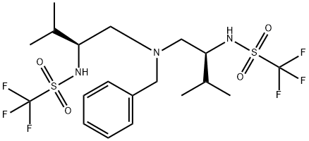 (2S,6S)-4-BENZYL-1,7-BIS(TRIFLUOROMETHYLSULFONYL)-2,6-DIISOPROPYL-1,4,7-TRIAZAHEPTANE 结构式