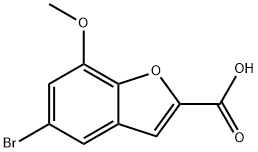 5-溴-7-甲氧基-1-苯并呋喃-2-羧酸 结构式