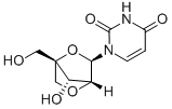 1-[2,5-Anhydro-4-C-(hydroxymethyl)-alpha-L-lyxofuranosyl]-2,4(1H,3H)-pyrimidinedione Structure